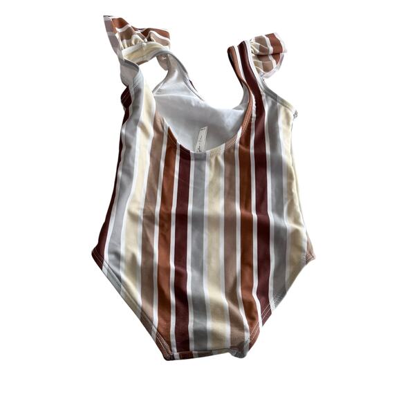 Rylee & Cru Multi Stripe Frill Onepiece Swim Suit Size 12-18 months - Picture 5 of 7